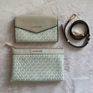 Small pink & cream Michael Kors bags🪽